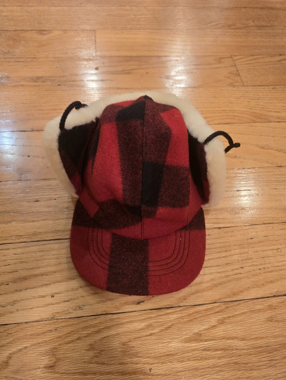 Filson Mackinaw Buffalo Plaid Trapper Hat L Gorpcore USA Made Vtg Wool